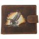 Giorgio Carelli festett turul madár motívumos bőr pénztárca, RFID védelemmel 11,5 x 8,5 cm