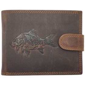   Giorgio Carelli horgász bőr pénztárca ponty mintával 11,5 x 8,5 cm