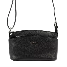   MiaMore 01-013 fekete női bőr válltáska, oldaltáska 24 x 16 x 11 cm