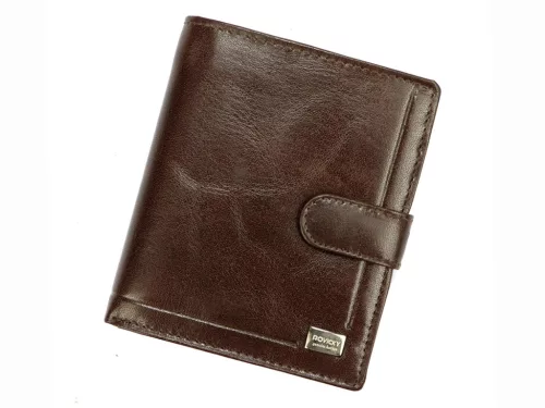 Rovicky PC-102L-BAR RFID barna férfi bőr pénztárca 10.5 x 12.5 x 2.5 cm