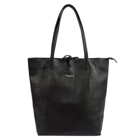   MiaMore 01-014 Z fekete női bőr válltáska 40 x 38 x 13 cm