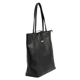   MiaMore 01-014 Z fekete női bőr válltáska 40 x 38 x 13 cm