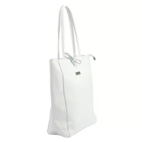  MiaMore 01-014 Z fehér női bőr válltáska 40 x 38 x 13 cm