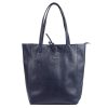 MiaMore 01-014 Z sötétkék női bőr válltáska 40 x 38 x 13 cm