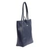MiaMore 01-014 Z sötétkék női bőr válltáska 40 x 38 x 13 cm