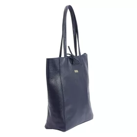   MiaMore 01-014 Z sötétkék női bőr válltáska 40 x 38 x 13 cm