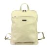 MiaMore 01-015 olasz bézs női bőr hátizsák 30 x 37 x 15 cm
