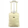 MiaMore 01-015 olasz bézs női bőr hátizsák 30 x 37 x 15 cm
