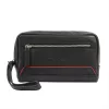 Pierre Cardin YS12 fekete-piros férfi bőr autóstáska 24 x 14 x 5 cm
