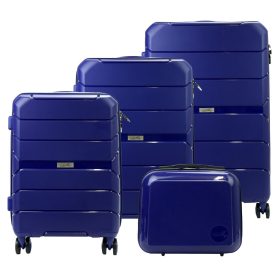   Jony Z01 x4-16 Z kék 4 db-os keményfalú bőrönd szett, kozmetikai táskával