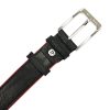 Pierre Cardin GF 9033 fekete-piros férfi marhabőr öv