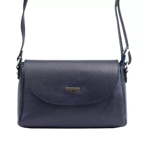   MiaMore 01-018 navy kék női bőr válltáska, oldaltáska 24 x 16 x 9 cm