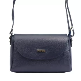   MiaMore 01-018 navy kék női bőr válltáska, oldaltáska 24 x 16 x 9 cm