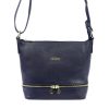 MiaMore 01-019 navy kék női bőr válltáska, oldaltáska 26 x 21 x 11 cm