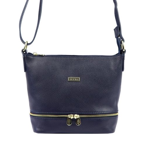 MiaMore 01-019 navy kék női bőr válltáska, oldaltáska 26 x 21 x 11 cm