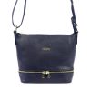MiaMore 01-019 navy kék női bőr válltáska, oldaltáska 26 x 21 x 11 cm