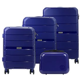   Jony Z01 x4-14  kék keményfalú bőrönd szett, kozmetikai táskával