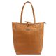 MiaMore 01-014 Z konyak női bőr válltáska, shopper 40 x 38 x 13 cm