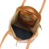MiaMore 01-014 Z konyak női bőr válltáska, shopper 40 x 38 x 13 cm