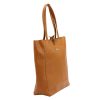 MiaMore 01-014 Z konyak női bőr válltáska, shopper 40 x 38 x 13 cm