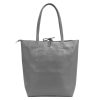 MiaMore 01-014 Z DOLLARO szürke női bőr kézitáska 40 x 38 x 13 cm