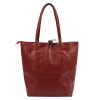 MiaMore 01-014 Z bordó női bőr válltáska 40 x 38 x 13 cm 
