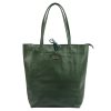 MiaMore 01-014 Z khaki női bőr válltáska 40 x 38 x 13 cm