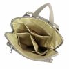 MiaMore 01-015 olasz taupe női bőr hátizsák 30 x 37 x 15 cm