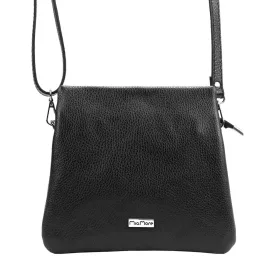 MiaMore 01-022 fekete női bőr válltáska 23 x 21 x 9 cm