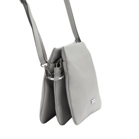 MiaMore 01-022 szürke női bőr válltáska 23 x 21 x 9 cm