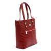 MiaMore 01-011 CROCO piros női bőr kézitáska 38 x 32 x 13 cm