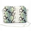 Patrizia 419-051 zöld kígyóbőr mintás női bőr válltáska 22.5 x 15.5 x 7.5 cm