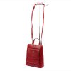 MiaMore 01-010 CROCO piros női bőr hátizsák 24 x 28 x 10 cm 