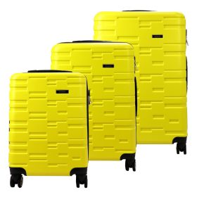   Gravitt 3 db-os sárga keményfalú abs bőrönd szett 55/67/76 cm