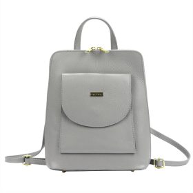   MiaMore 01-010 olasz szürke női bőr hátitáska 24 x 28 x 10 cm