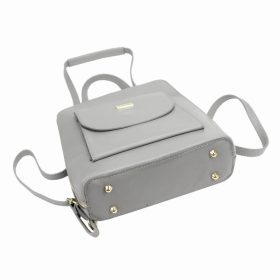   MiaMore 01-010 olasz szürke női bőr hátitáska 24 x 28 x 10 cm