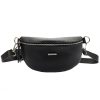 MiaMore 01-029 fekete női bőr övtáska, crossbody 23 x 13 x 6 cm 