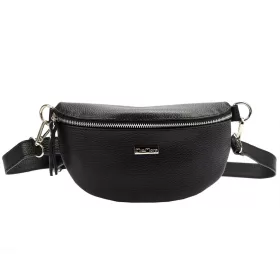   MiaMore 01-029 fekete női bőr övtáska, crossbody 23 x 13 x 6 cm
