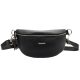 MiaMore 01-029 fekete női bőr övtáska, crossbody 23 x 13 x 6 cm 