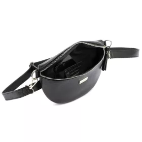   MiaMore 01-029 fekete női bőr övtáska, crossbody 23 x 13 x 6 cm