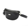 MiaMore 01-029 fekete női bőr övtáska, crossbody 23 x 13 x 6 cm 
