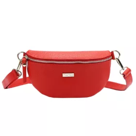   MiaMore 01-029 piros női bőr válltáska, oldaltáska, crossbody 23 x 13 x 6 cm