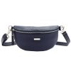 MiaMore 01-029 navy kék női bőr válltáska, oldaltáska, crossbody 23 x 13 x 6 cm