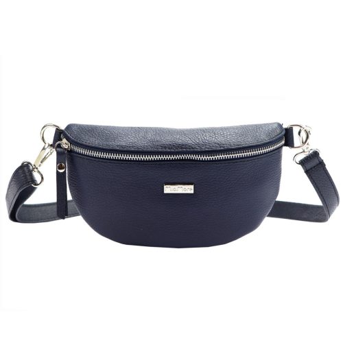 MiaMore 01-029 navy kék női bőr válltáska, oldaltáska, crossbody 23 x 13 x 6 cm