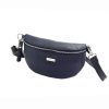 MiaMore 01-029 navy kék női bőr válltáska, oldaltáska, crossbody 23 x 13 x 6 cm