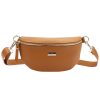 MiaMore 01-029 konyakbarna női bőr válltáska, oldaltáska, crossbody 23 x 13 x 6 cm
