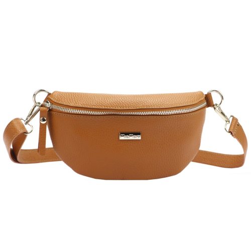 MiaMore 01-029 konyakbarna női bőr válltáska, oldaltáska, crossbody 23 x 13 x 6 cm