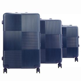   Pierre Cardin prémium minőségű kék pp 3 részes keményfalú bőrönd szett 55/65/75 cm