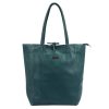 MiaMore 01-014 Z türkiz női bőr válltáska, shopper 40 x 38 x 13 cm