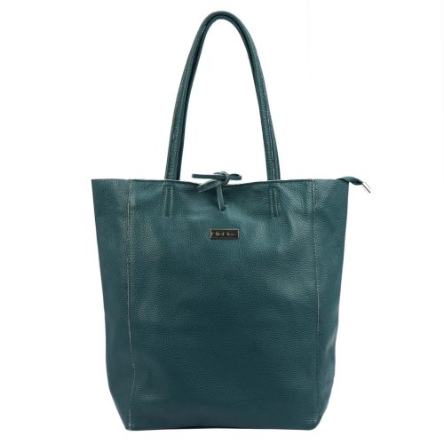 MiaMore 01-014 Z türkiz női bőr válltáska, shopper 40 x 38 x 13 cm